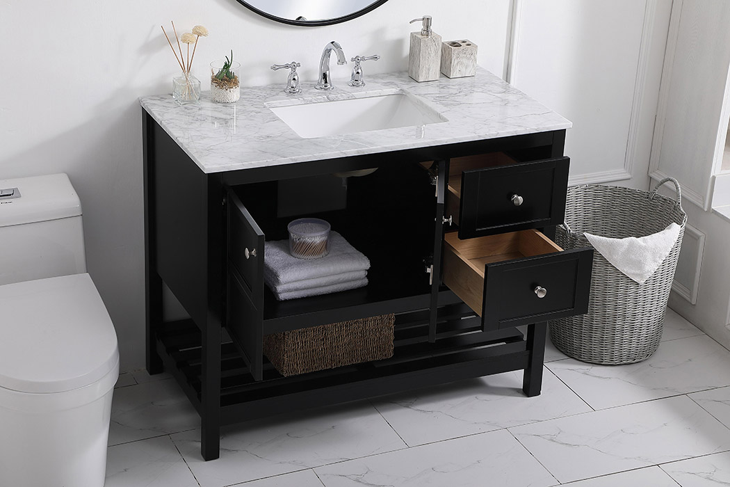 Elegant Bathroom Vanity - Black, L 42" (VF16542BK)