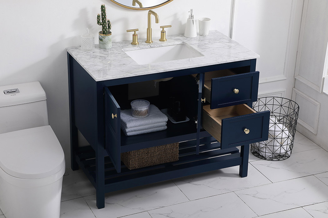 Elegant Bathroom Vanity - Blue, L 42" (VF16542BL)