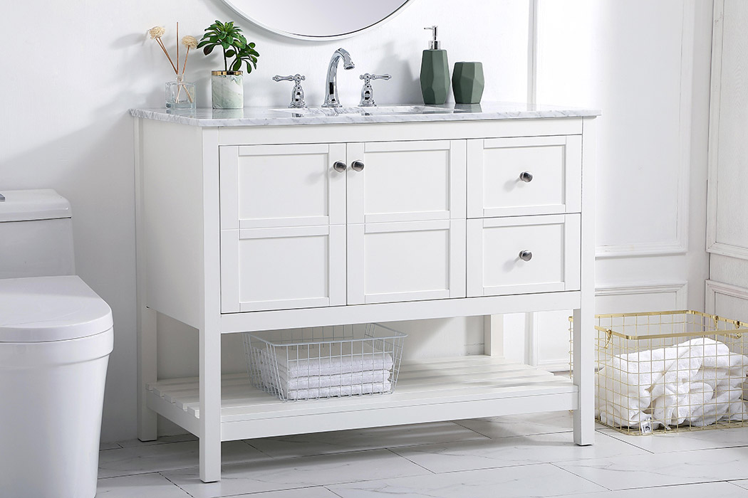 Elegant Bathroom Vanity - White, L 42" (VF16542WH)