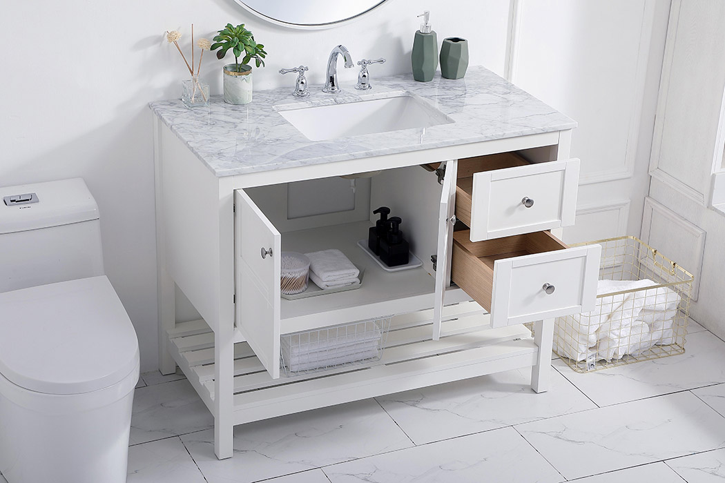 Elegant Bathroom Vanity - White, L 42" (VF16542WH)