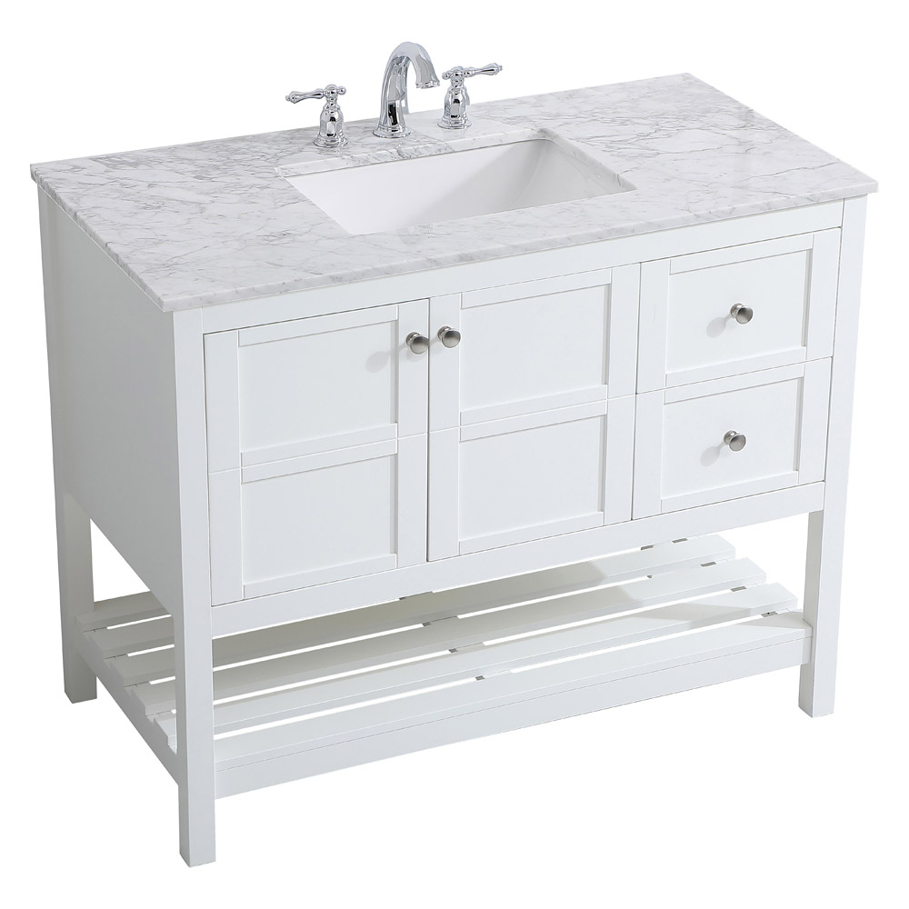 Elegant Bathroom Vanity - White, L 42" (VF16542WH)