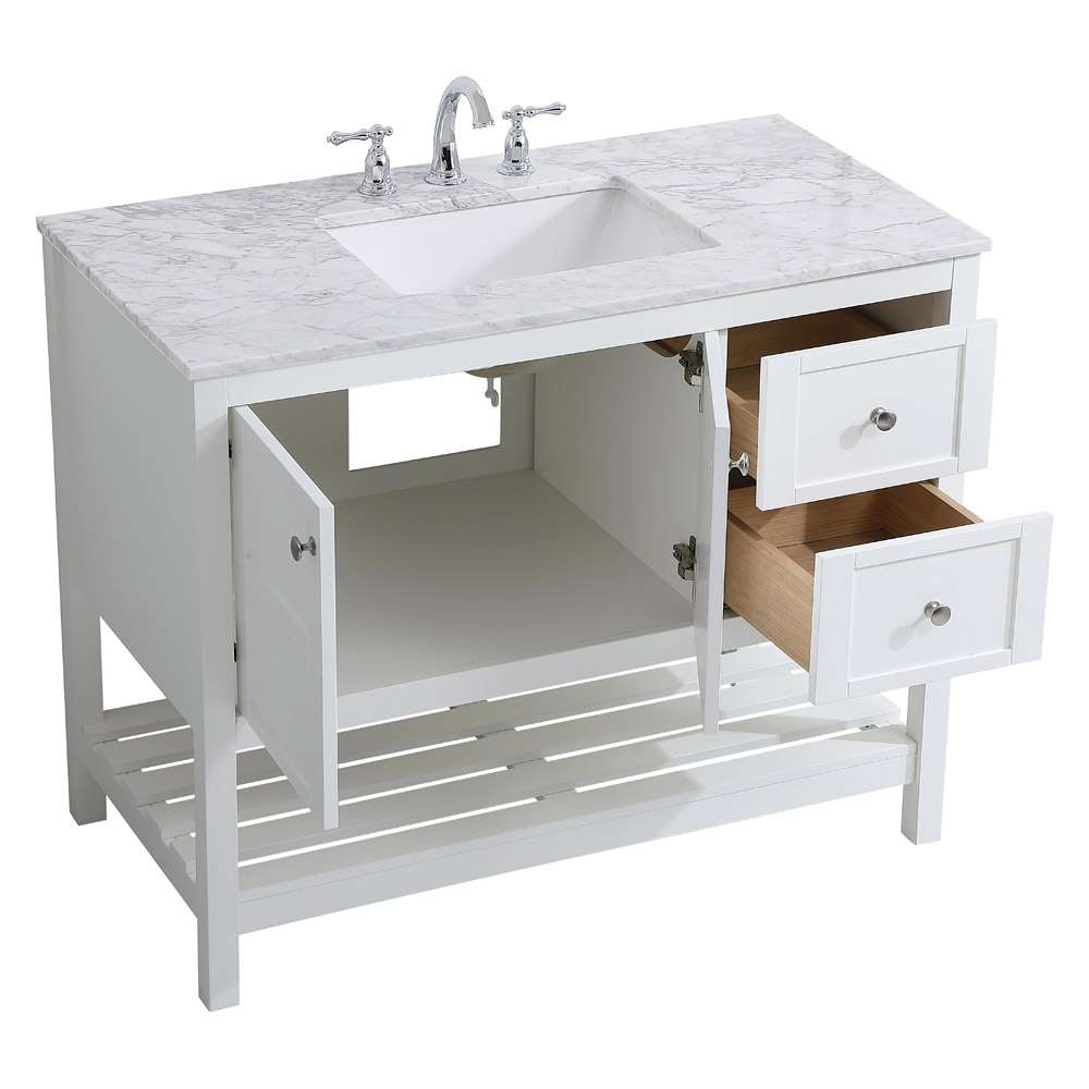 Elegant Bathroom Vanity - White, L 42" (VF16542WH)