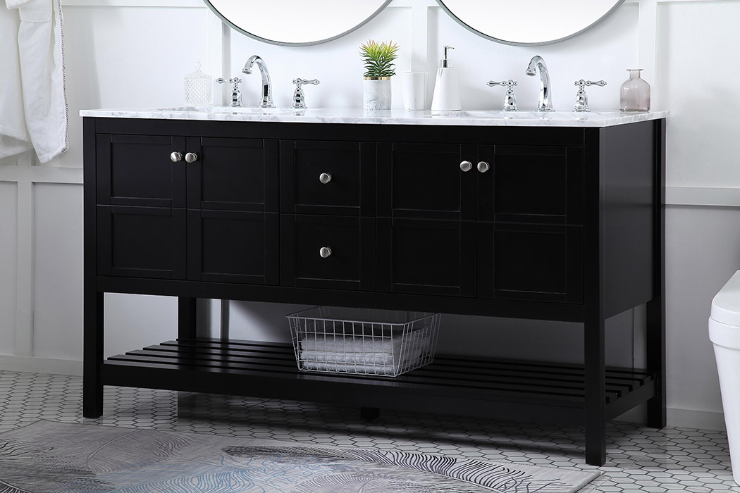 Elegant Bathroom Vanity - Black, L 60" (VF16560DBK)