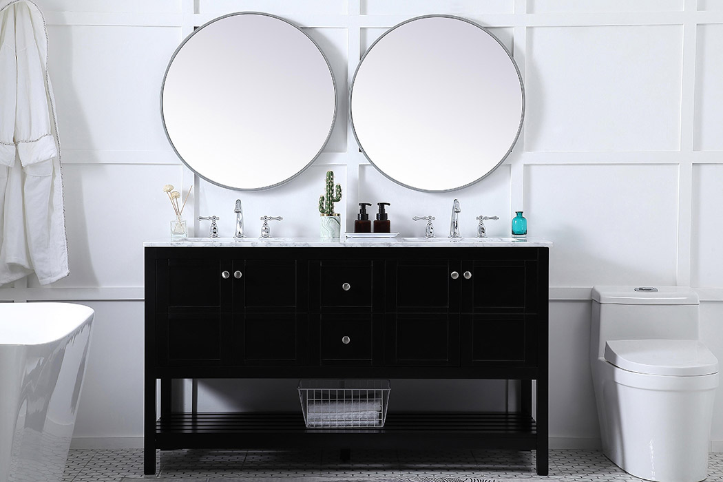 Elegant Bathroom Vanity - Black, L 60" (VF16560DBK)