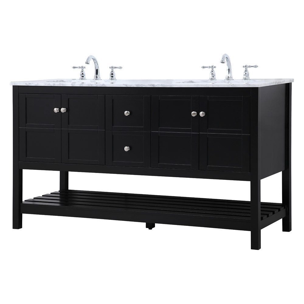 Elegant Bathroom Vanity - Black, L 60" (VF16560DBK)