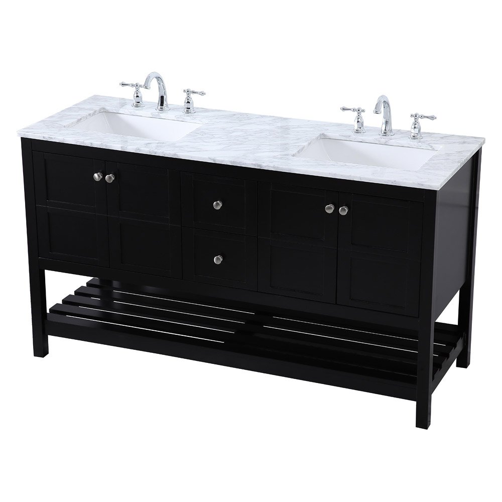 Elegant Bathroom Vanity - Black, L 60" (VF16560DBK)