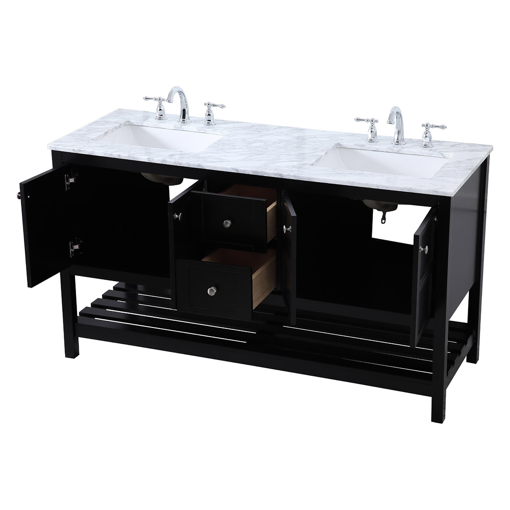 Elegant Bathroom Vanity - Black, L 60" (VF16560DBK)