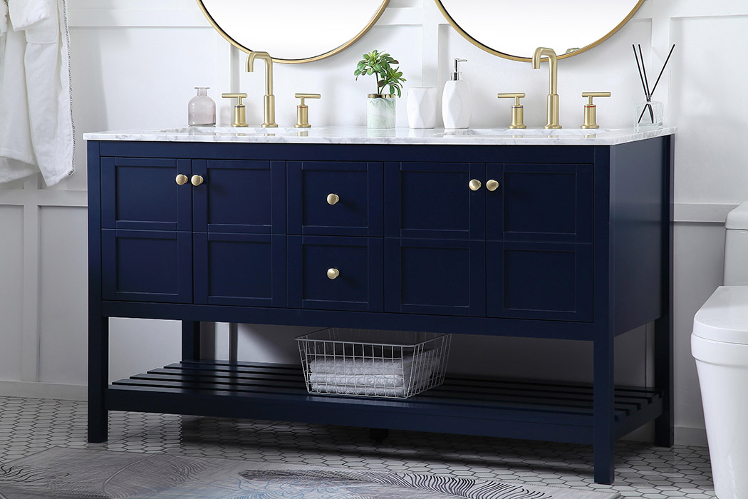 Elegant Bathroom Vanity - Blue, L 60" (VF16560DBL)