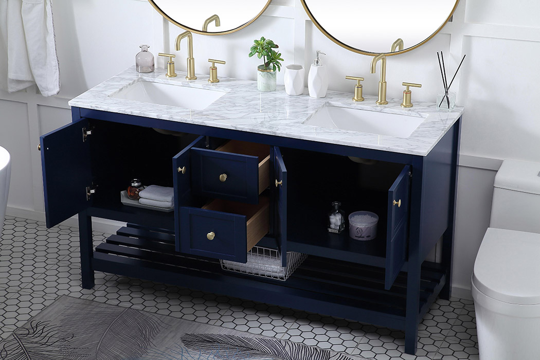 Elegant Bathroom Vanity - Blue, L 60" (VF16560DBL)