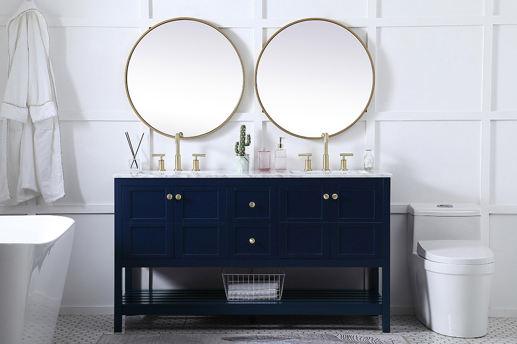 Elegant Bathroom Vanity - Blue, L 60" (VF16560DBL)