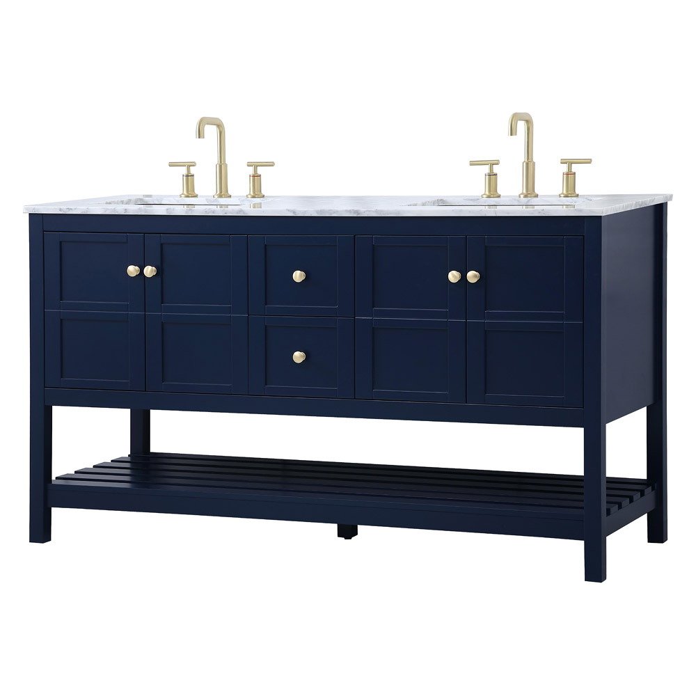 Elegant Bathroom Vanity - Blue, L 60" (VF16560DBL)