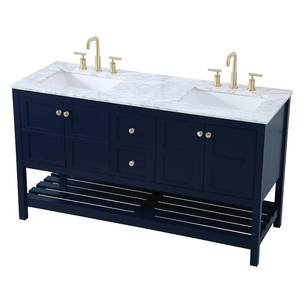 Elegant Bathroom Vanity - Blue, L 60" (VF16560DBL)