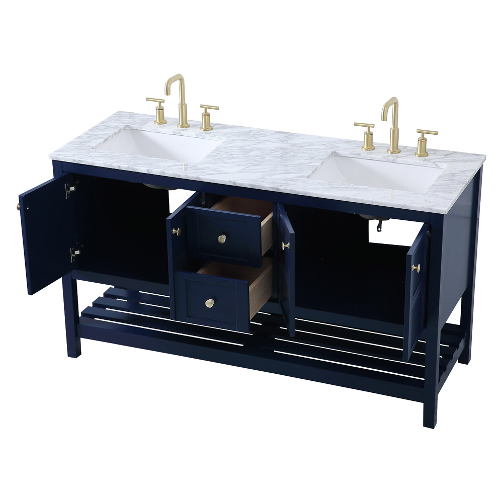 Elegant Bathroom Vanity - Blue, L 60" (VF16560DBL)