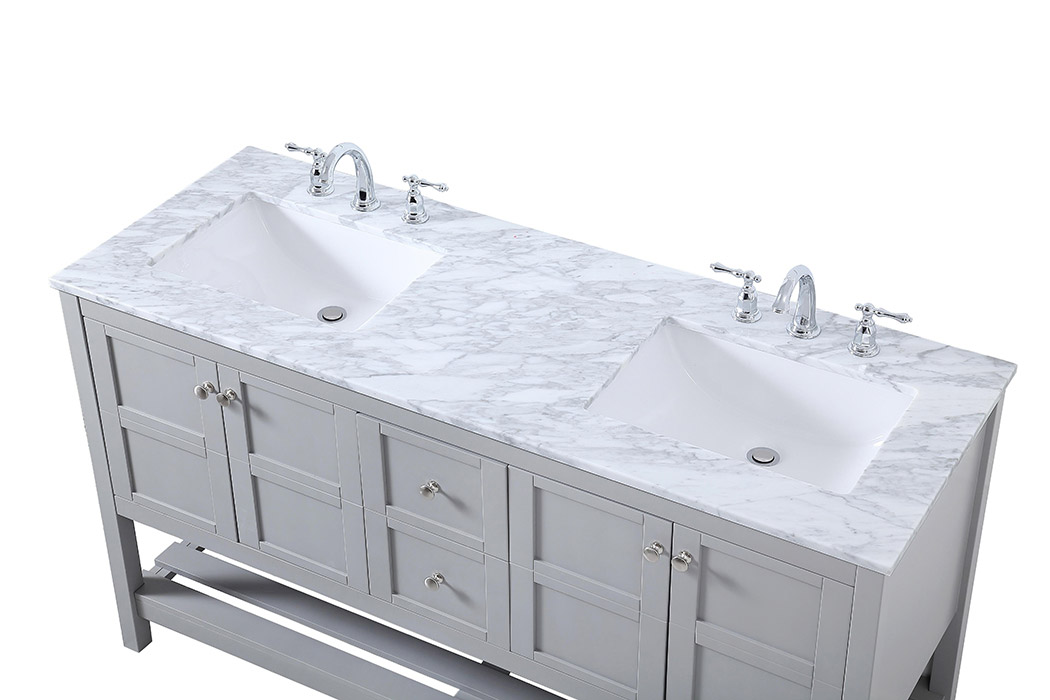 Elegant Bathroom Vanity - Gray, L 60" (VF16560DGR)