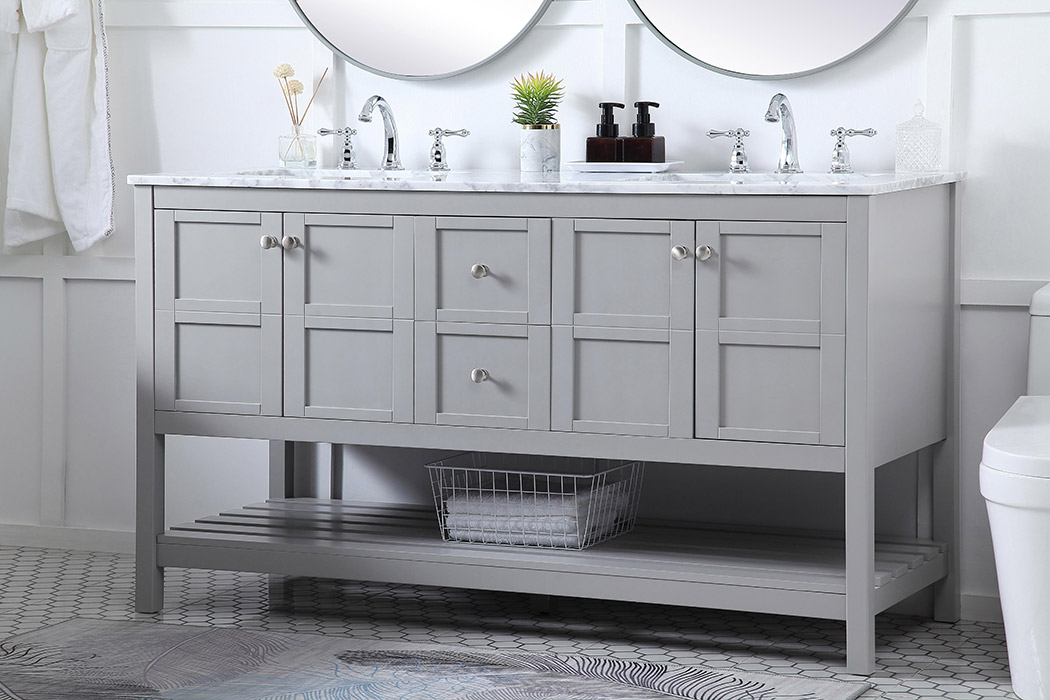 Elegant Bathroom Vanity - Gray, L 60" (VF16560DGR)