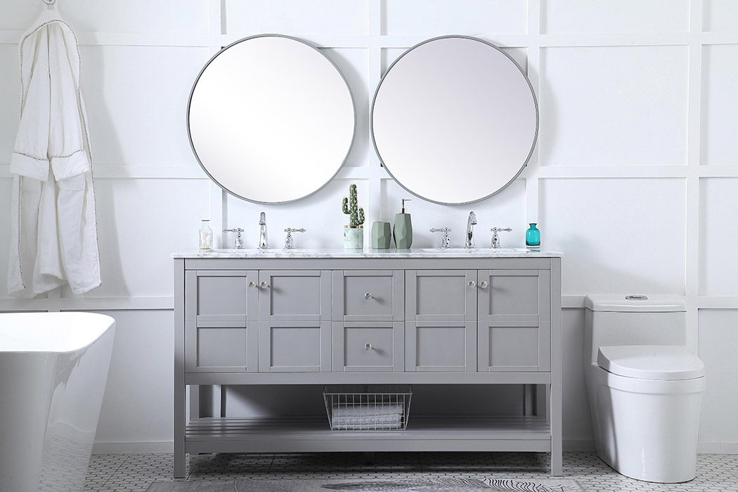 Elegant Bathroom Vanity - Gray, L 60" (VF16560DGR)