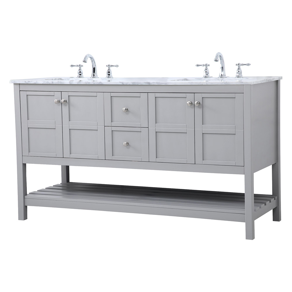 Elegant Bathroom Vanity - Gray, L 60" (VF16560DGR)