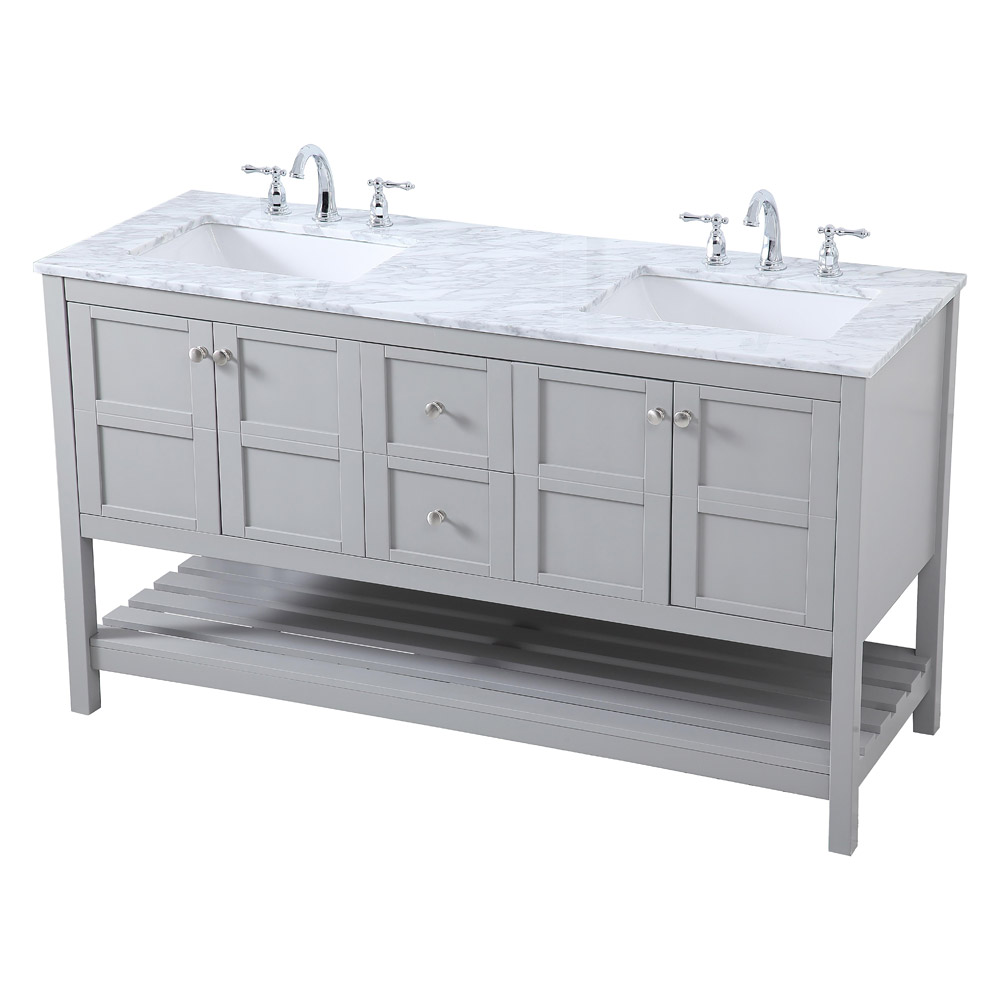 Elegant Bathroom Vanity - Gray, L 60" (VF16560DGR)