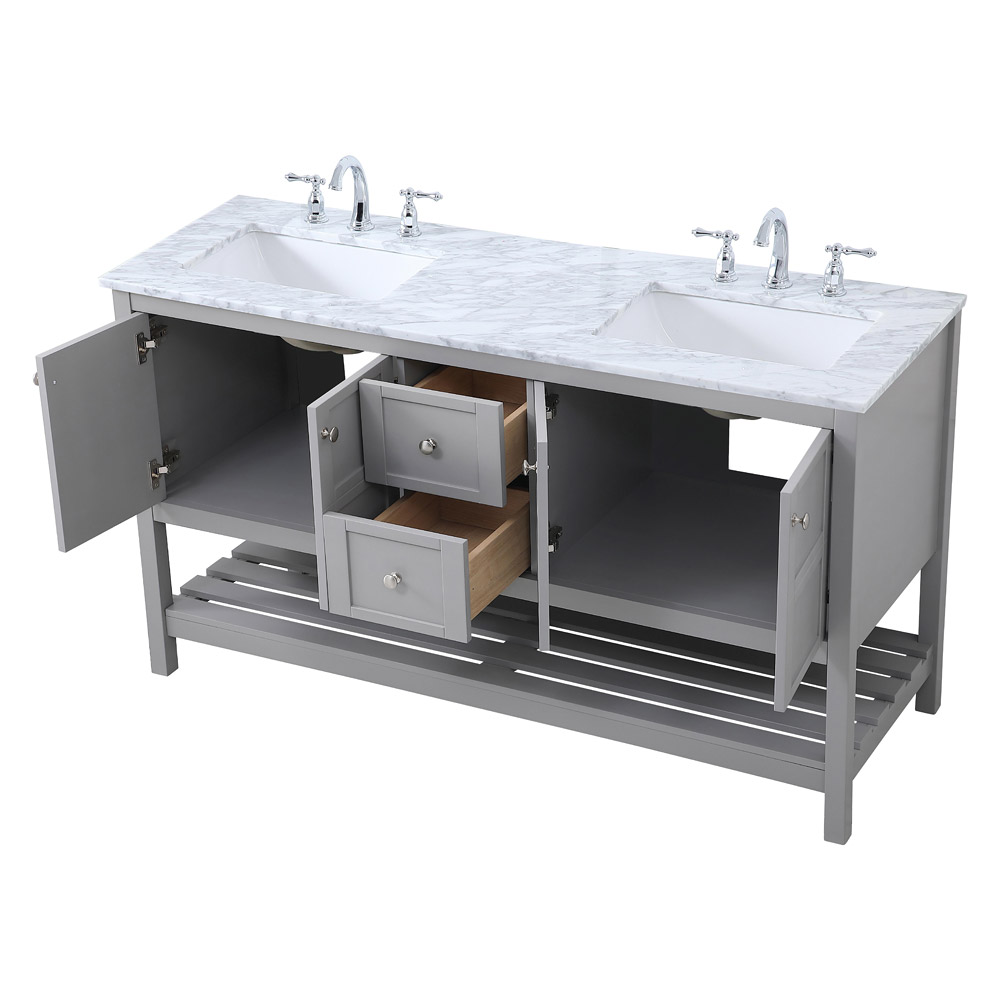 Elegant Bathroom Vanity - Gray, L 60" (VF16560DGR)