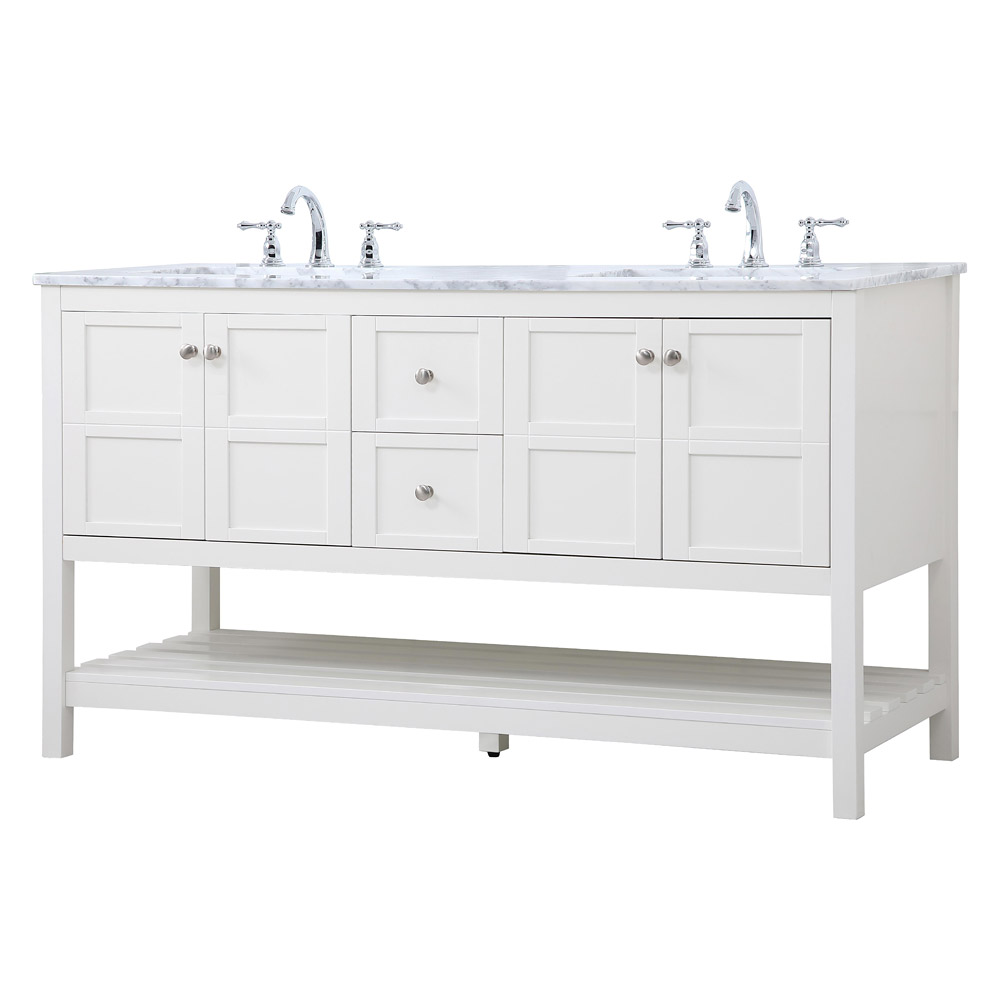 Elegant Bathroom Vanity - White, L 60" (VF16560DWH)