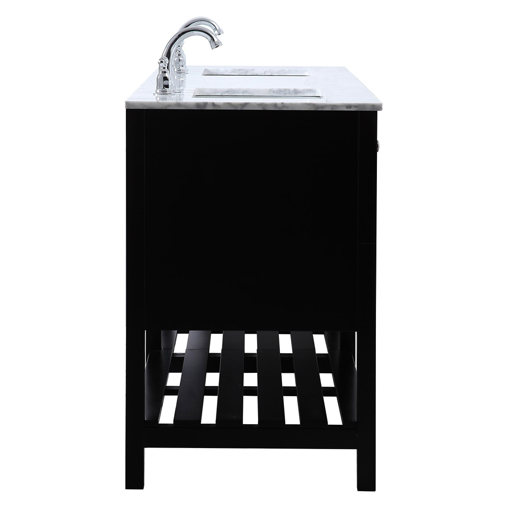 Elegant Bathroom Vanity - Black, L 72" (VF16572DBK)