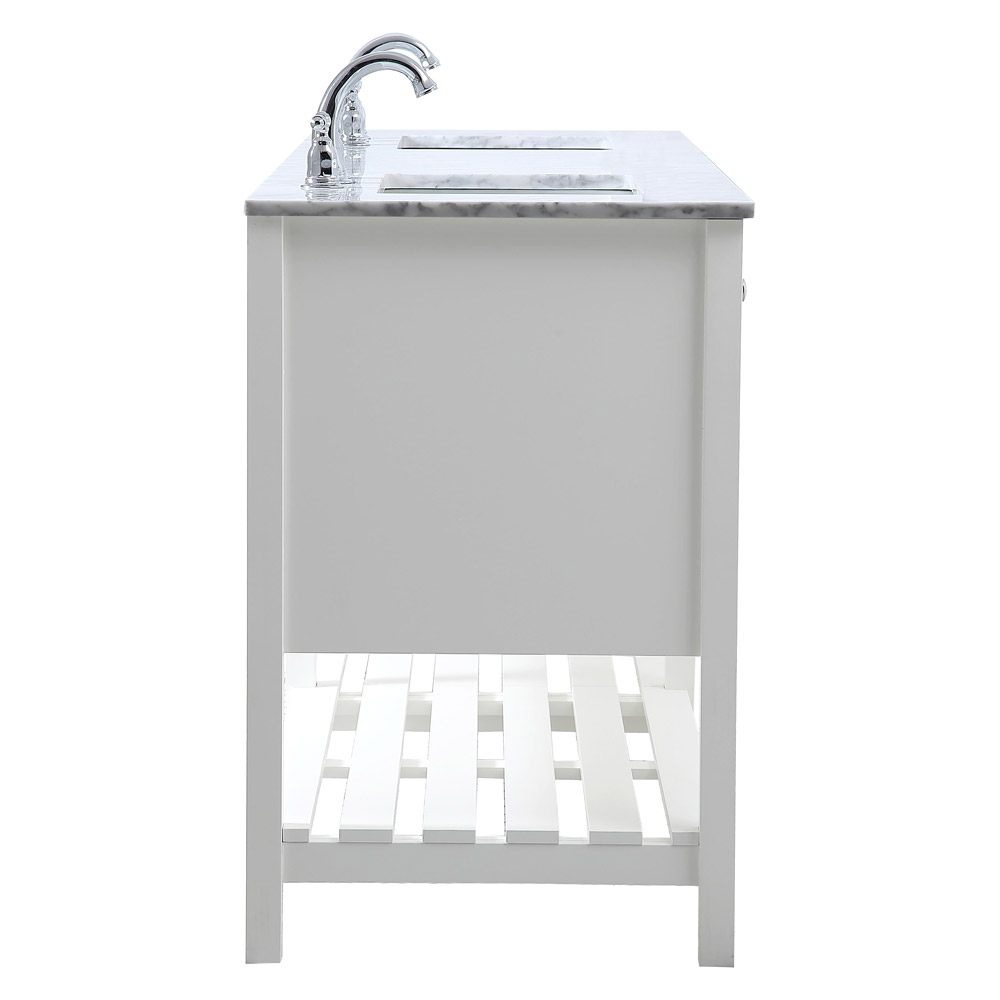 Elegant Bathroom Vanity - White, L 72" (VF16572DWH)