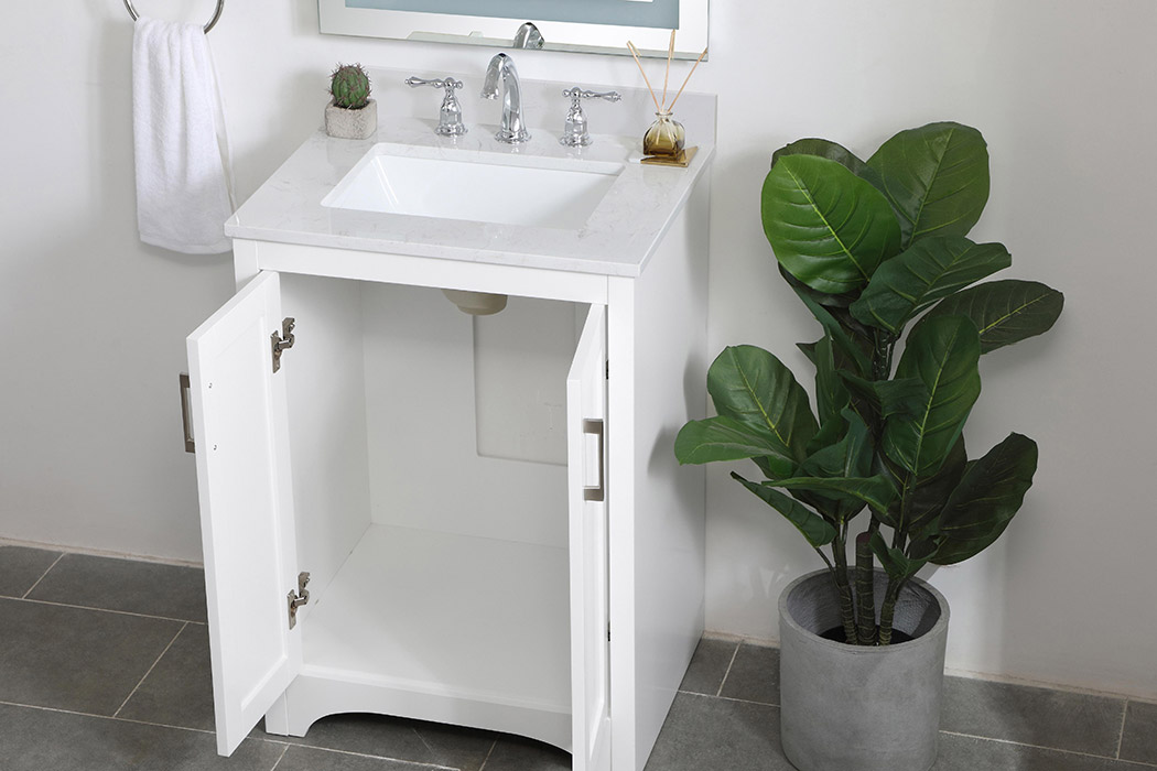 Elegant Bathroom Vanity - White (VF17024WH)