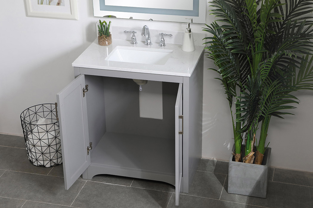 Elegant Bathroom Vanity - Gray (VF17030GR-BS)