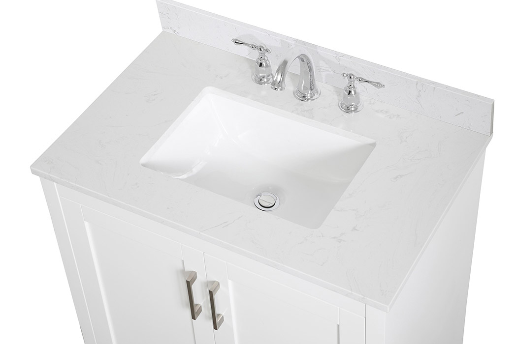 Elegant Bathroom Vanity - White (VF17030WH-BS)