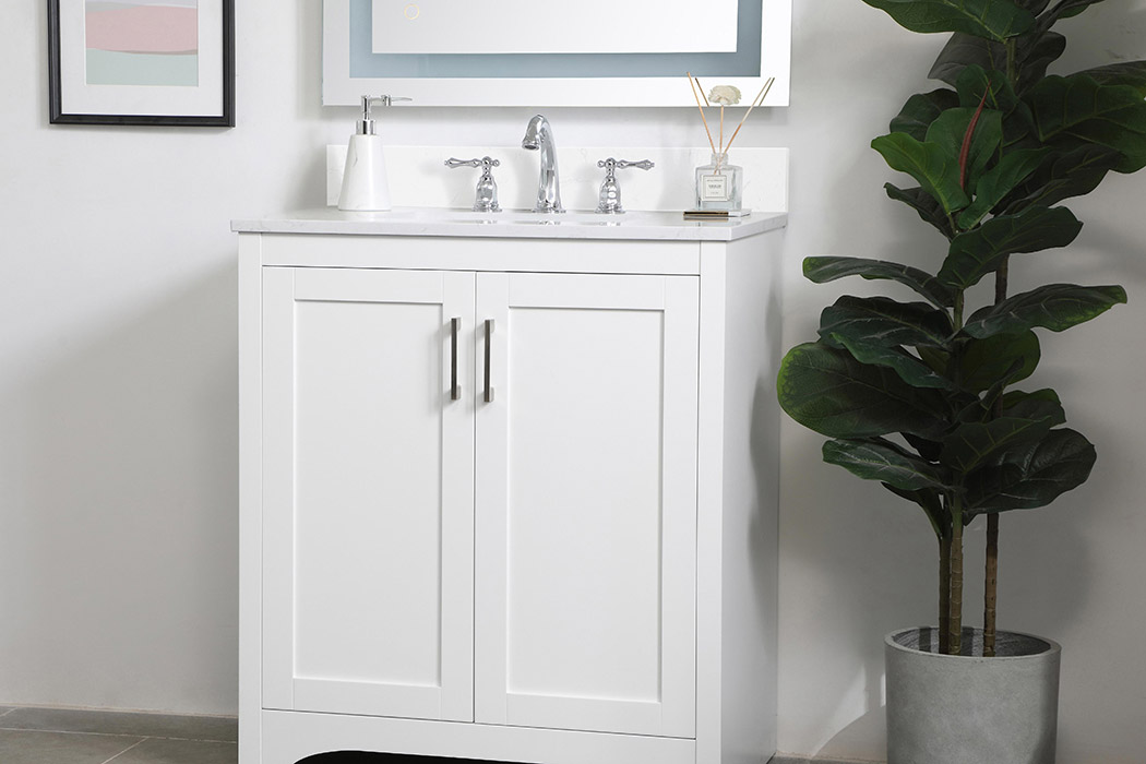 Elegant Bathroom Vanity - White (VF17030WH-BS)