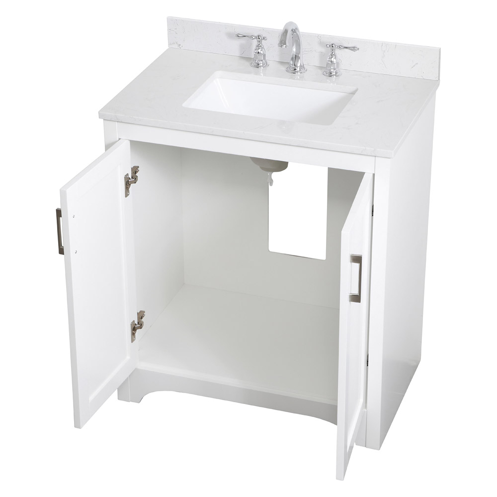 Elegant Bathroom Vanity - White (VF17030WH-BS)