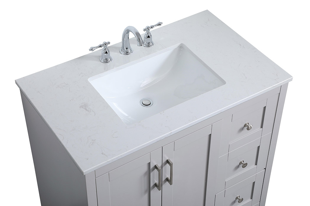 Elegant Bathroom Vanity - Gray (VF17036GR)