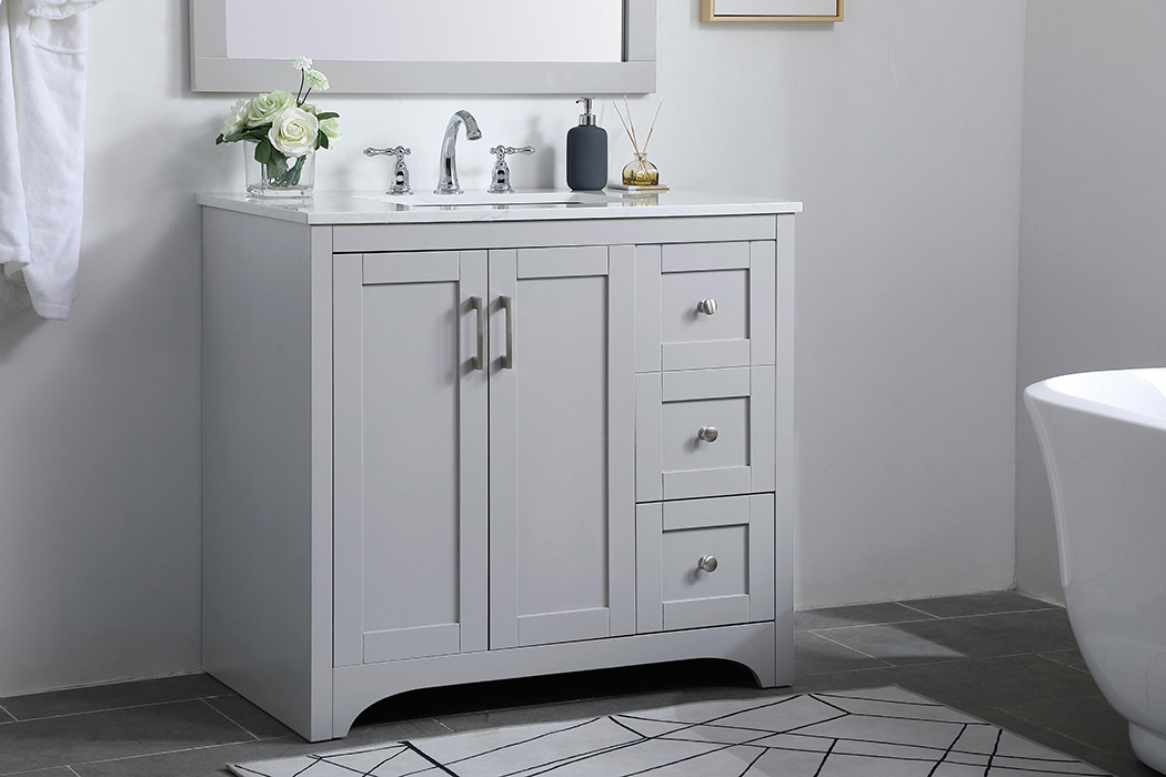 Elegant Bathroom Vanity - Gray (VF17036GR)