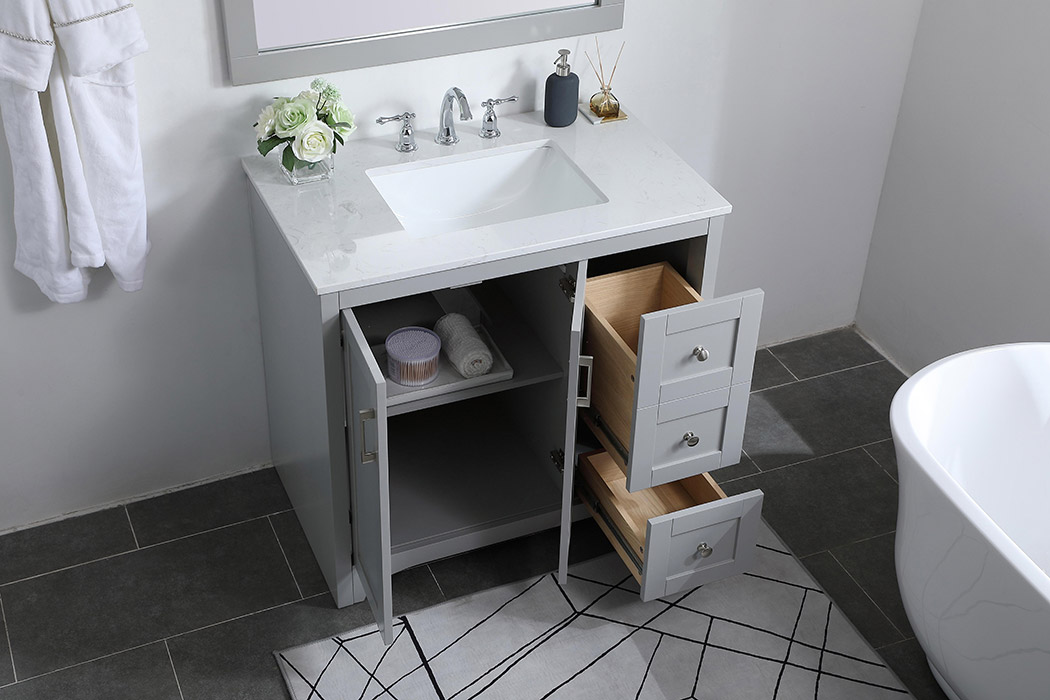 Elegant Bathroom Vanity - Gray (VF17036GR)