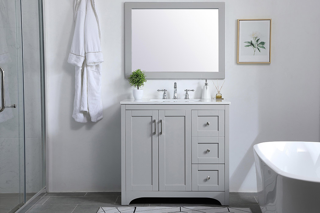 Elegant Bathroom Vanity - Gray (VF17036GR)