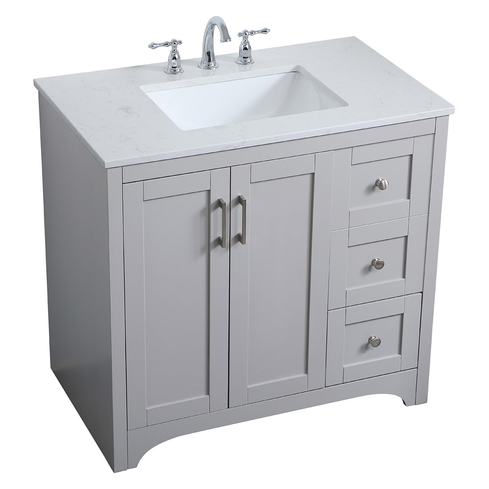 Elegant Bathroom Vanity - Gray (VF17036GR)