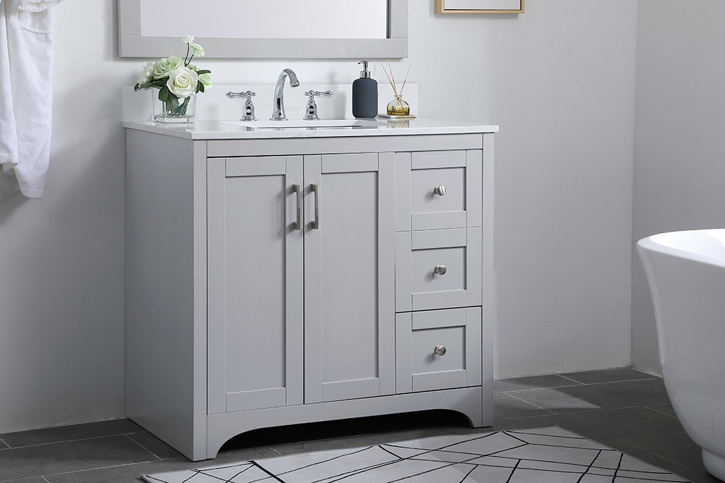 Elegant Bathroom Vanity - Gray (VF17036GR-BS)