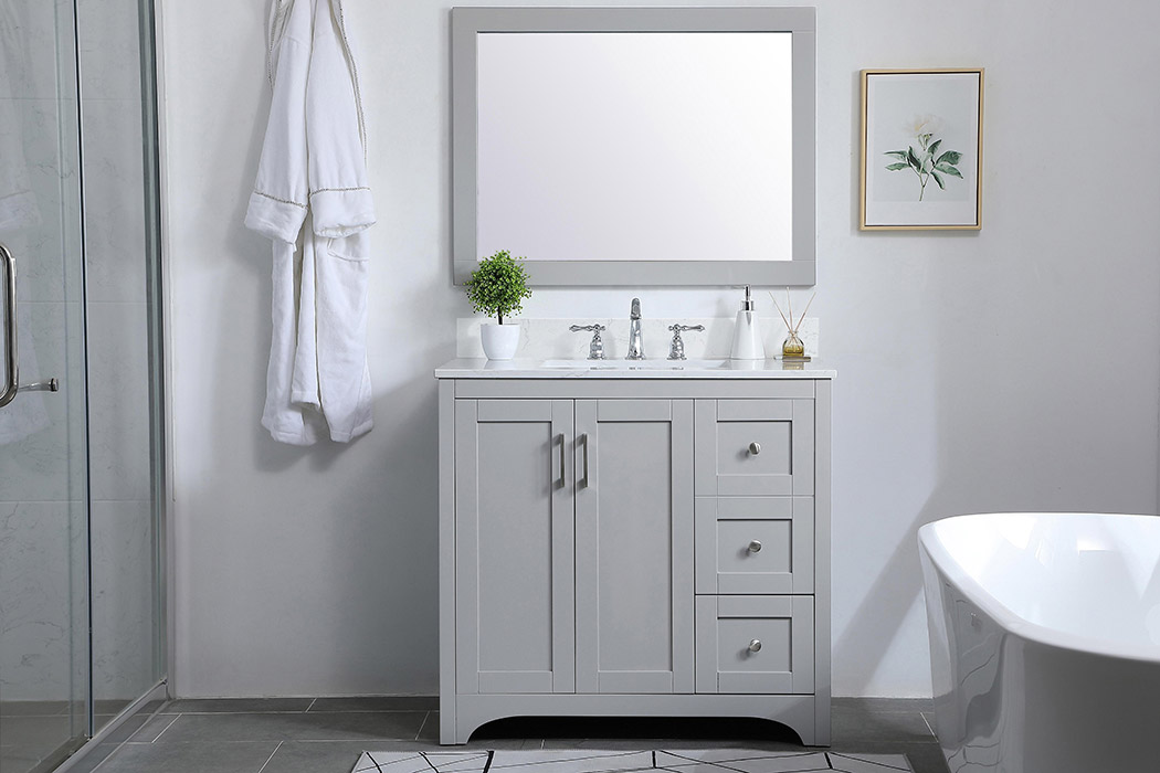 Elegant Bathroom Vanity - Gray (VF17036GR-BS)