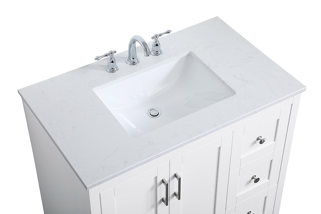 Elegant Bathroom Vanity - White (VF17036WH)