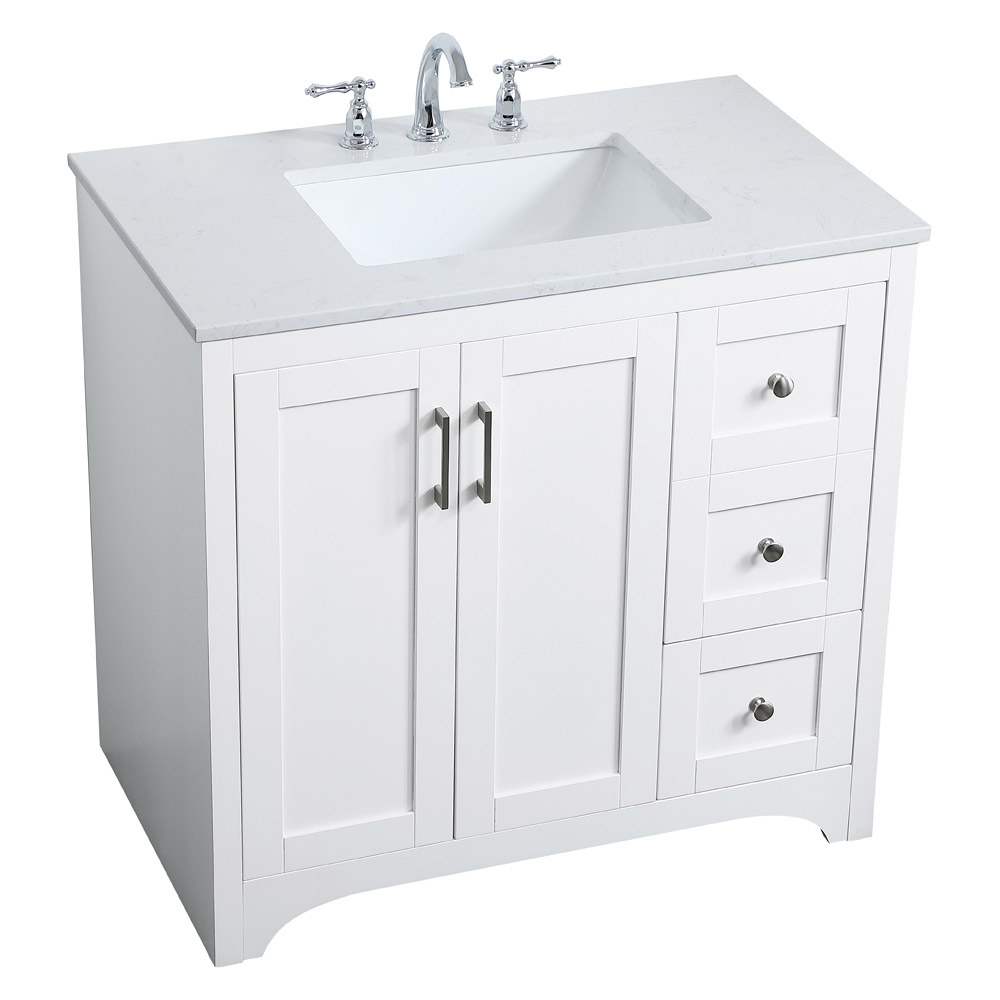 Elegant Bathroom Vanity - White (VF17036WH)