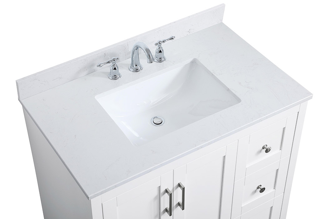 Elegant Bathroom Vanity - White (VF17036WH-BS)