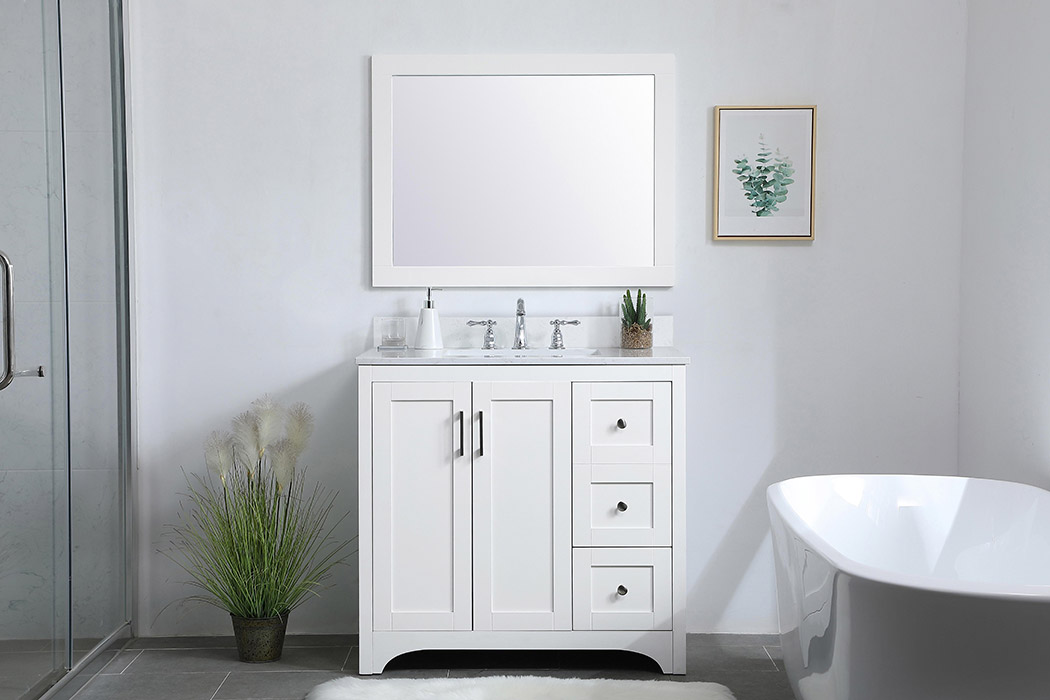 Elegant Bathroom Vanity - White (VF17036WH-BS)