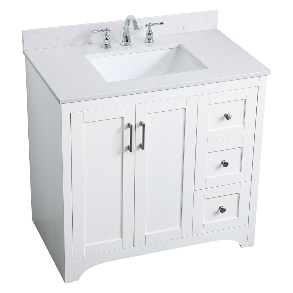 Elegant Bathroom Vanity - White (VF17036WH-BS)