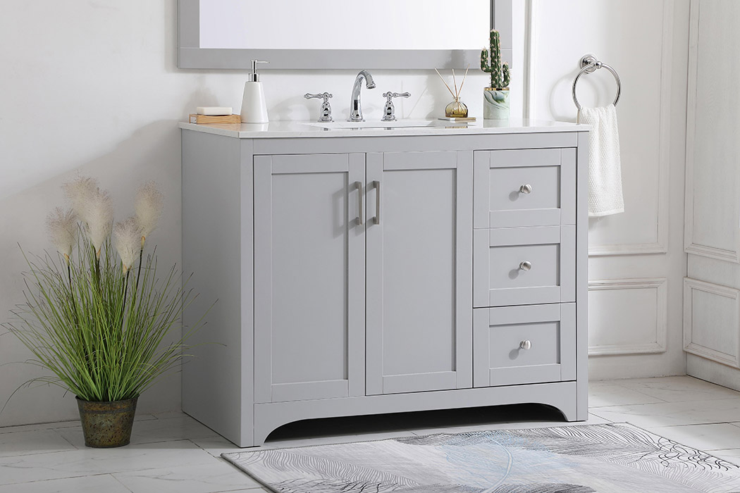 Elegant Bathroom Vanity - Gray (VF17042GR)