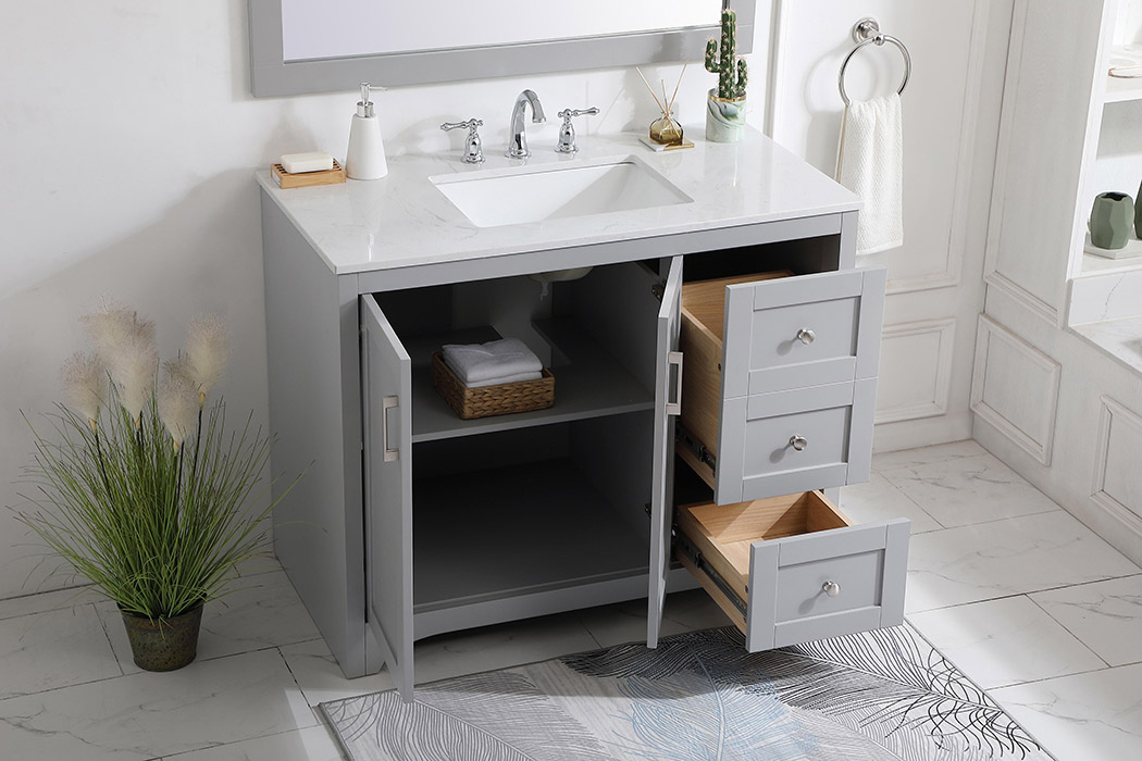 Elegant Bathroom Vanity - Gray (VF17042GR)