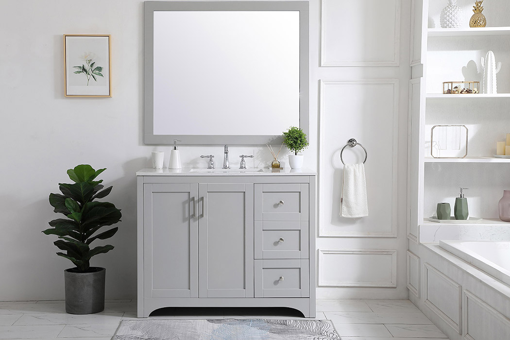 Elegant Bathroom Vanity - Gray (VF17042GR)