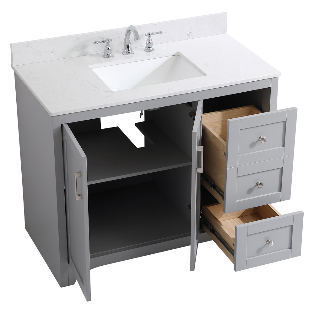 Elegant Bathroom Vanity - Gray (VF17042GR-BS)