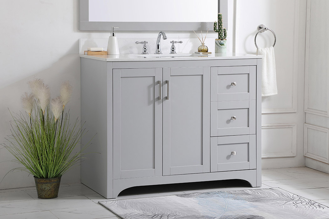 Elegant Bathroom Vanity - Gray (VF17042GR-BS)