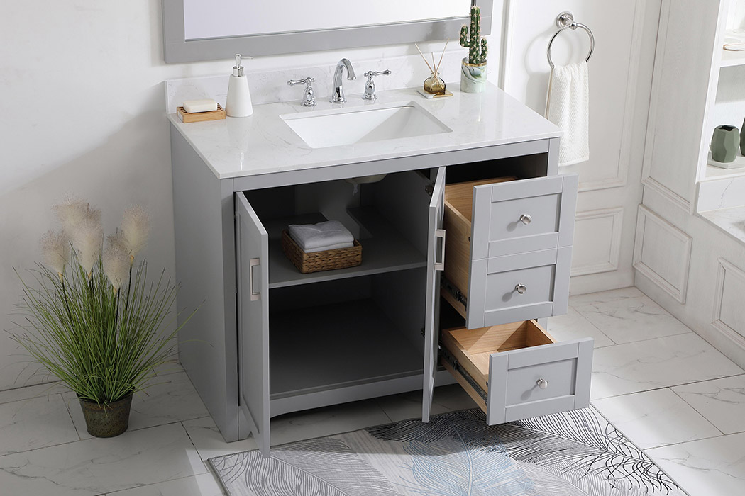 Elegant Bathroom Vanity - Gray (VF17042GR-BS)