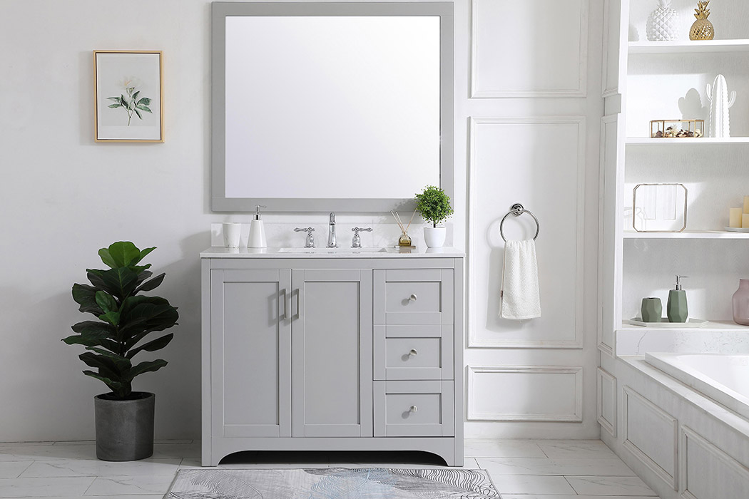 Elegant Bathroom Vanity - Gray (VF17042GR-BS)